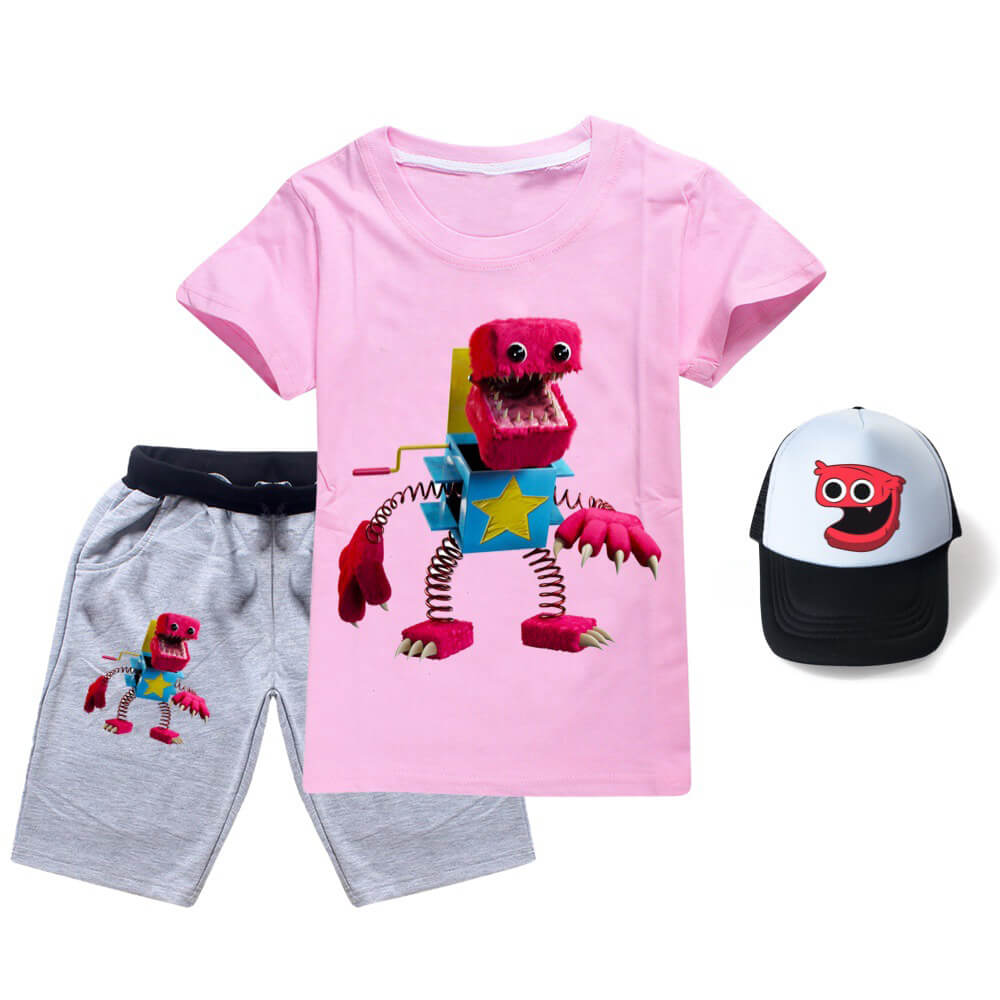 Boys Girls Boxy Boo Costume Cotton Dinosaur T-Shirt Shorts Hat 3-pack Kids Dino Short Sleeve Suit