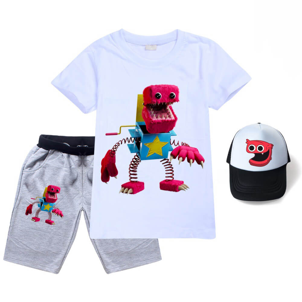 Boys Girls Boxy Boo Costume Cotton Dinosaur T-Shirt Shorts Hat 3-pack Kids Dino Short Sleeve Suit