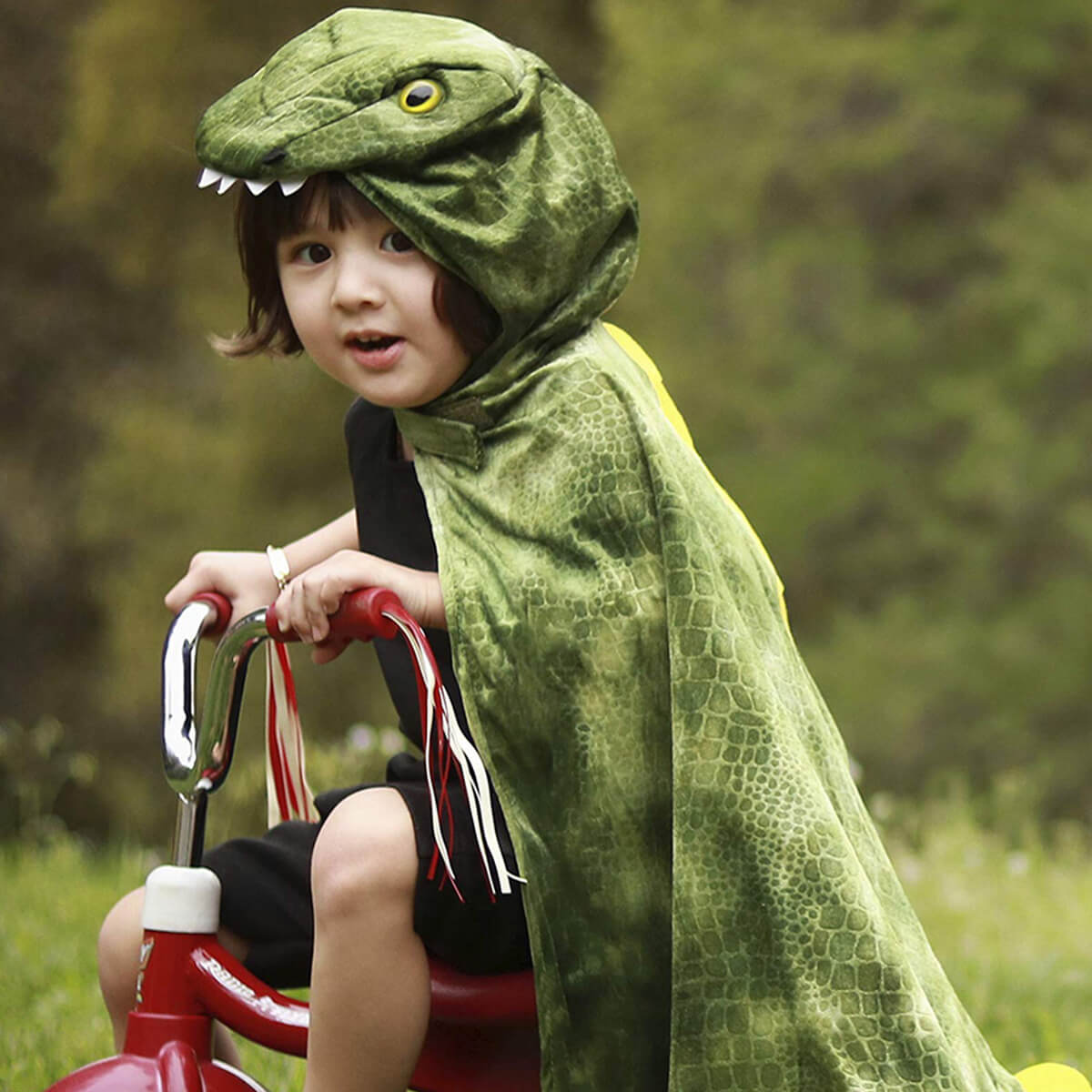 Kids Dinosaur Cloak T-Rex Hooded Cape Boys Girls Halloween Cosplay Costume Dragon Robe 3-12Y