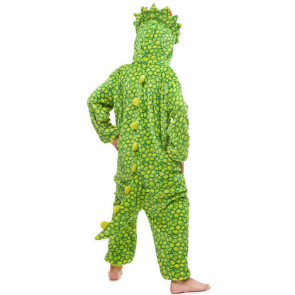 Family Matching Dinosaur Costume Triceratops Hooded Outfit Furry Dinosaur Onesie for Adults Kids