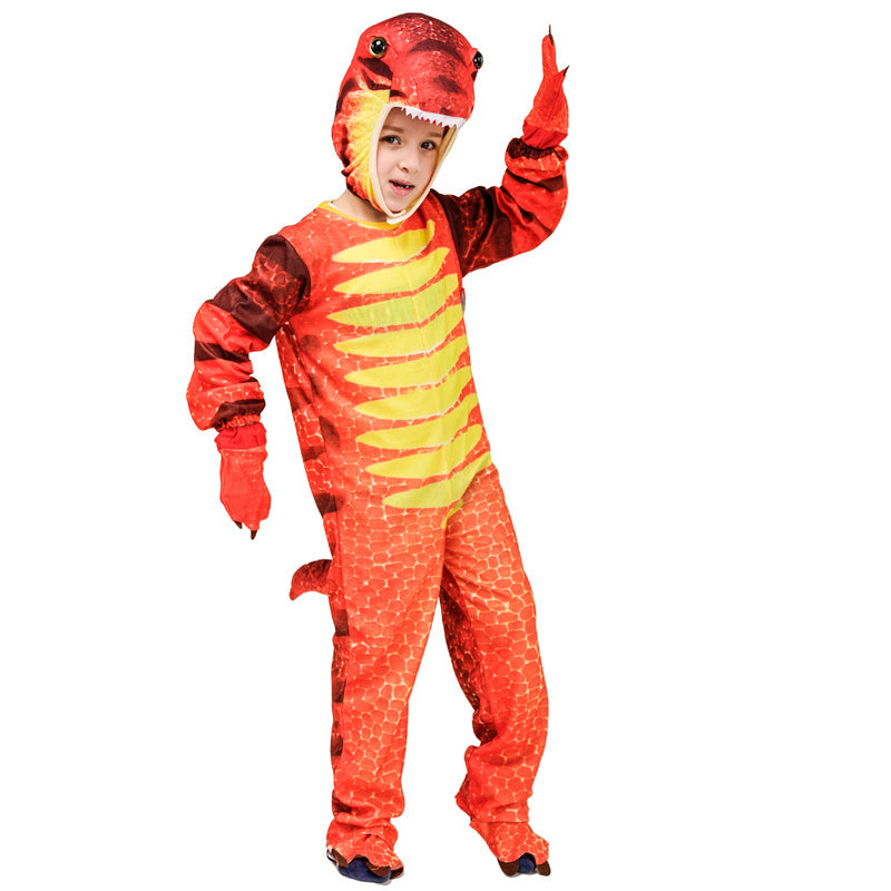 Kids Triceratops Costume Jurassic Tyrannosaurus Rex Dress Fancy Dinosaur Outfit for Halloween Party