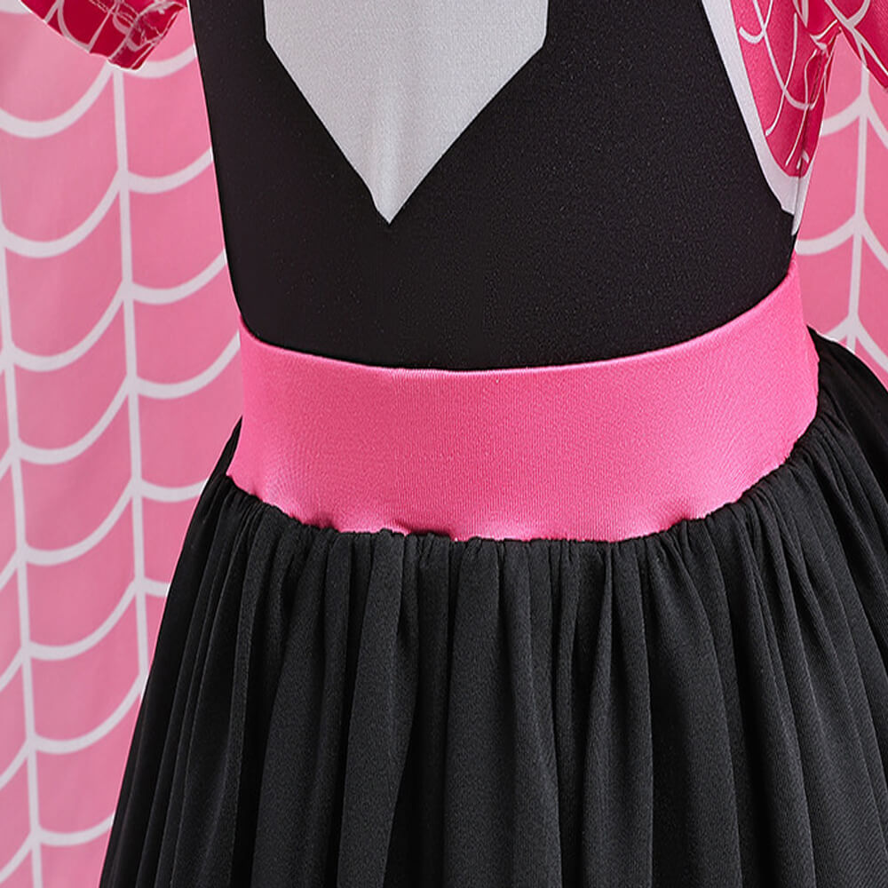 Little Girls Spidey Costume Super Hero Dress with Cloak Gwen Stacy Costume