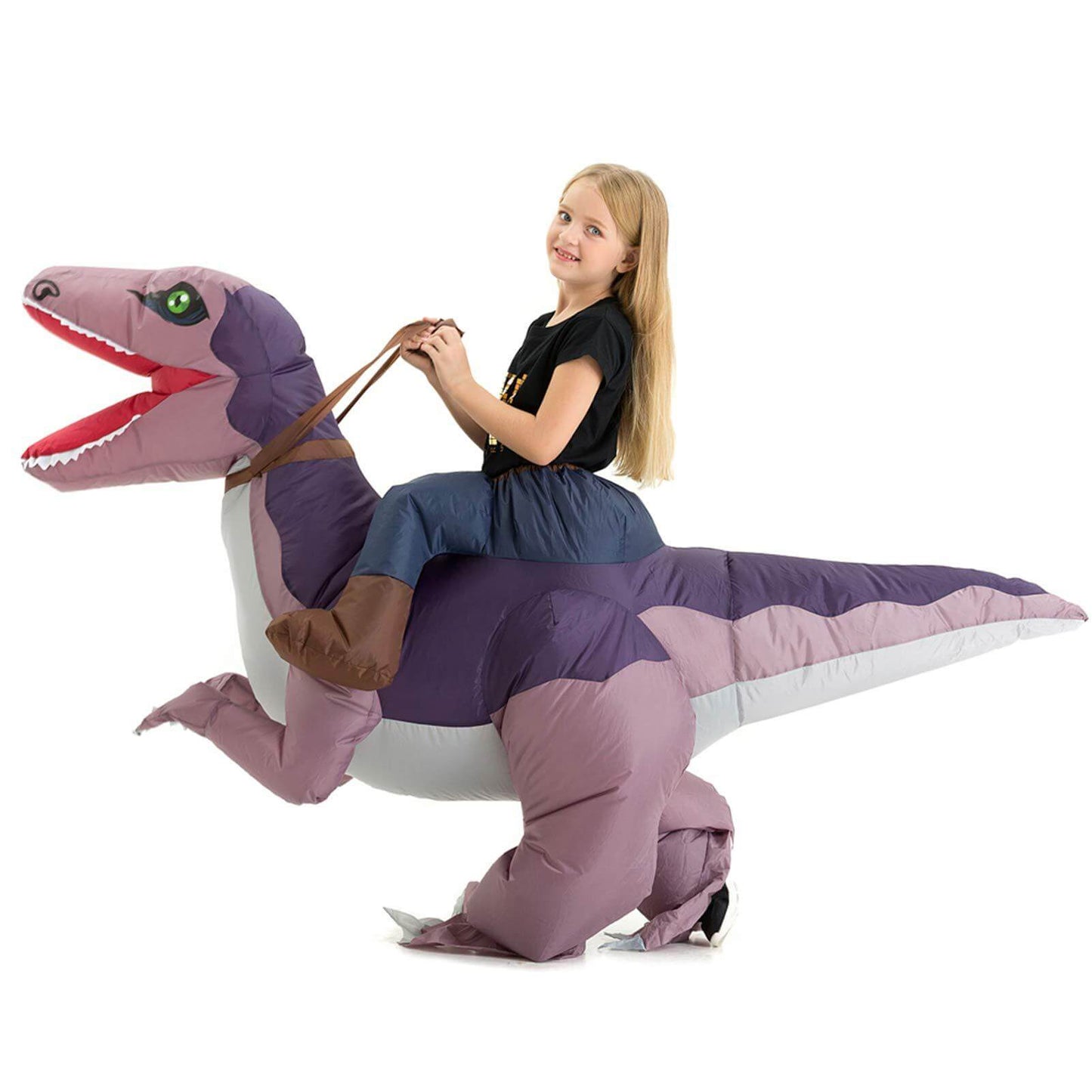 Children Inflatable Ride-on Dinosaur Costume Blow Up Dragon Riding Funny Costume for Boys Girls