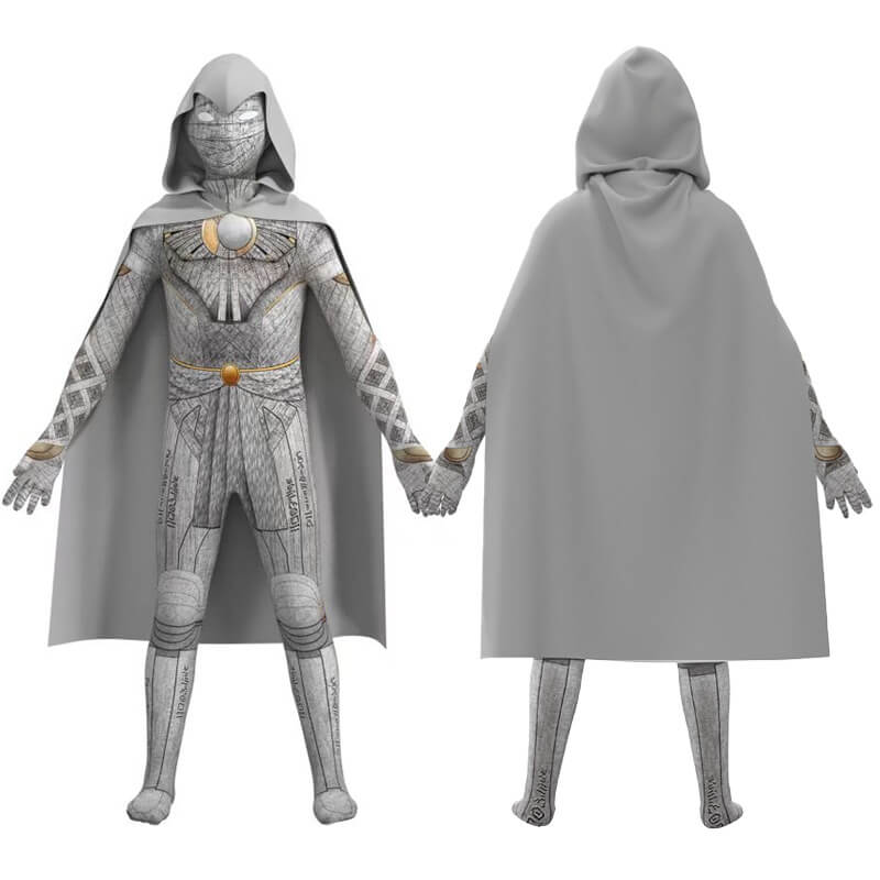 Kids/Teens Moon Knight Halloween Costume Jumpsuit Helmet and Cloak 3pcs Suit for Dress Up