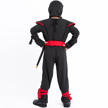 Kids Ninja Costume Black Outfit for Halloween Dress Up Party 2-8T