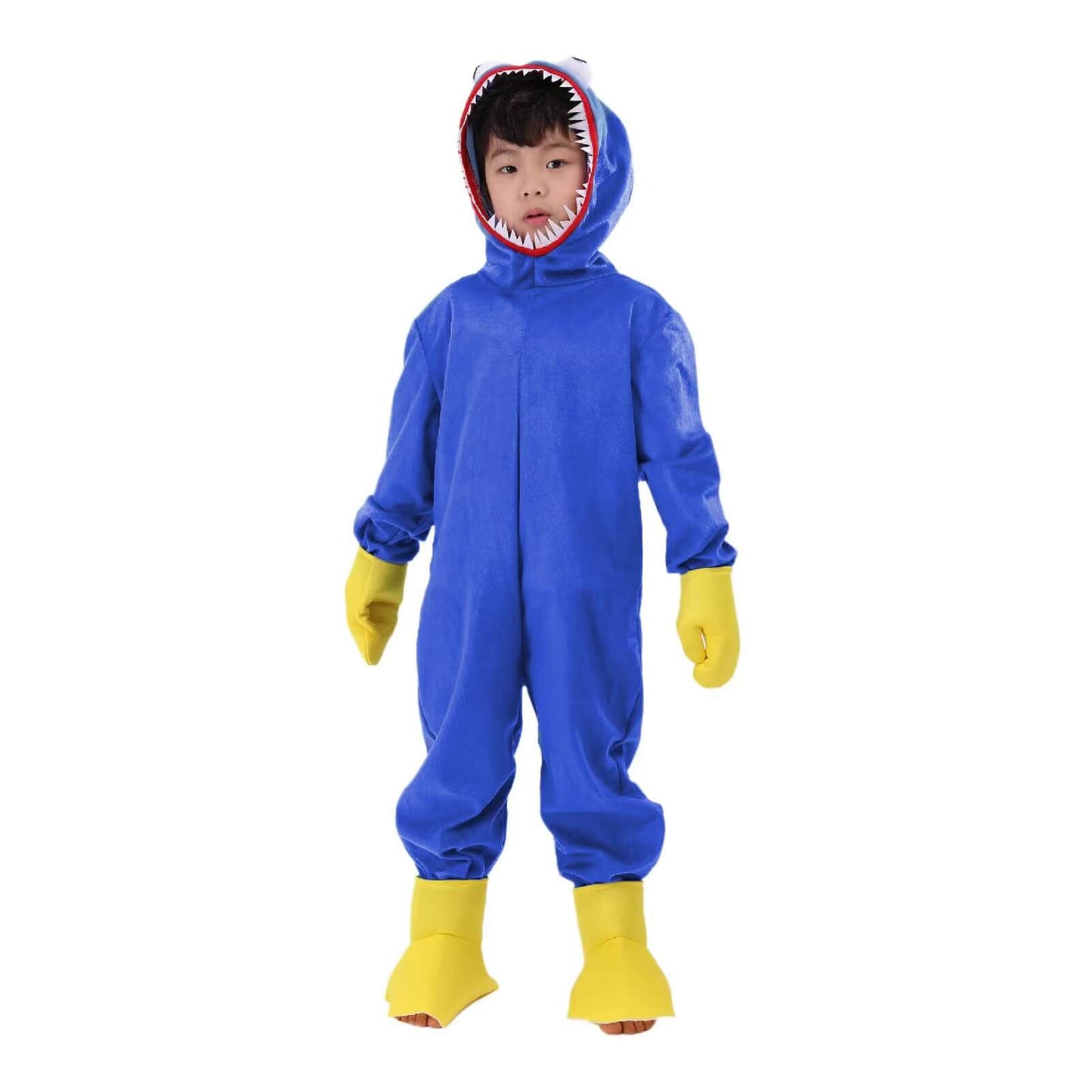 Kids Poppy Playtime Costume Huggy Wuggy Cosplay Outfit with Shoes Gloves for Boys and Girls