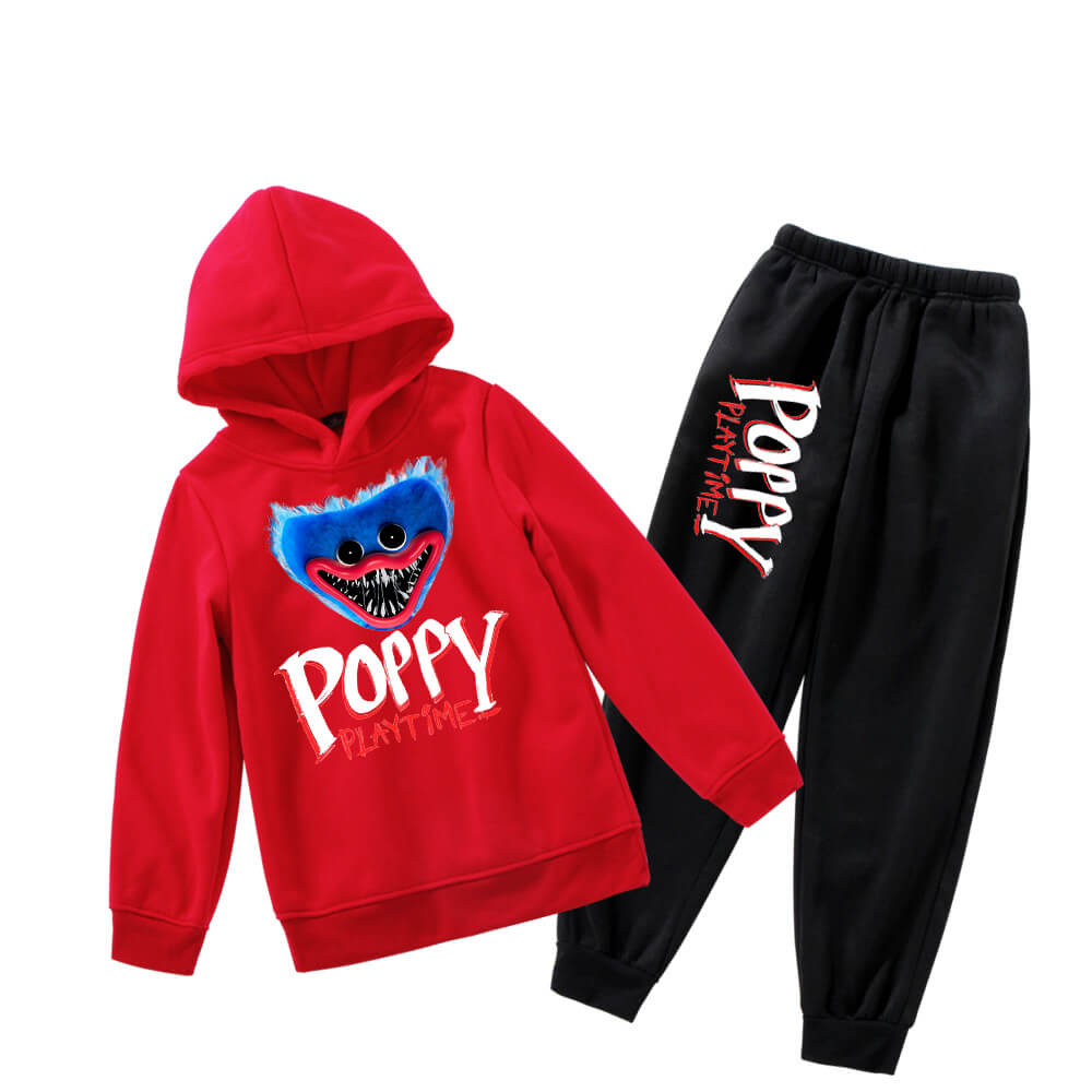 Kids Poppy Playtime Outfit Huggy Wuggy Hoodie and Pants Unisex Cosplay Costume