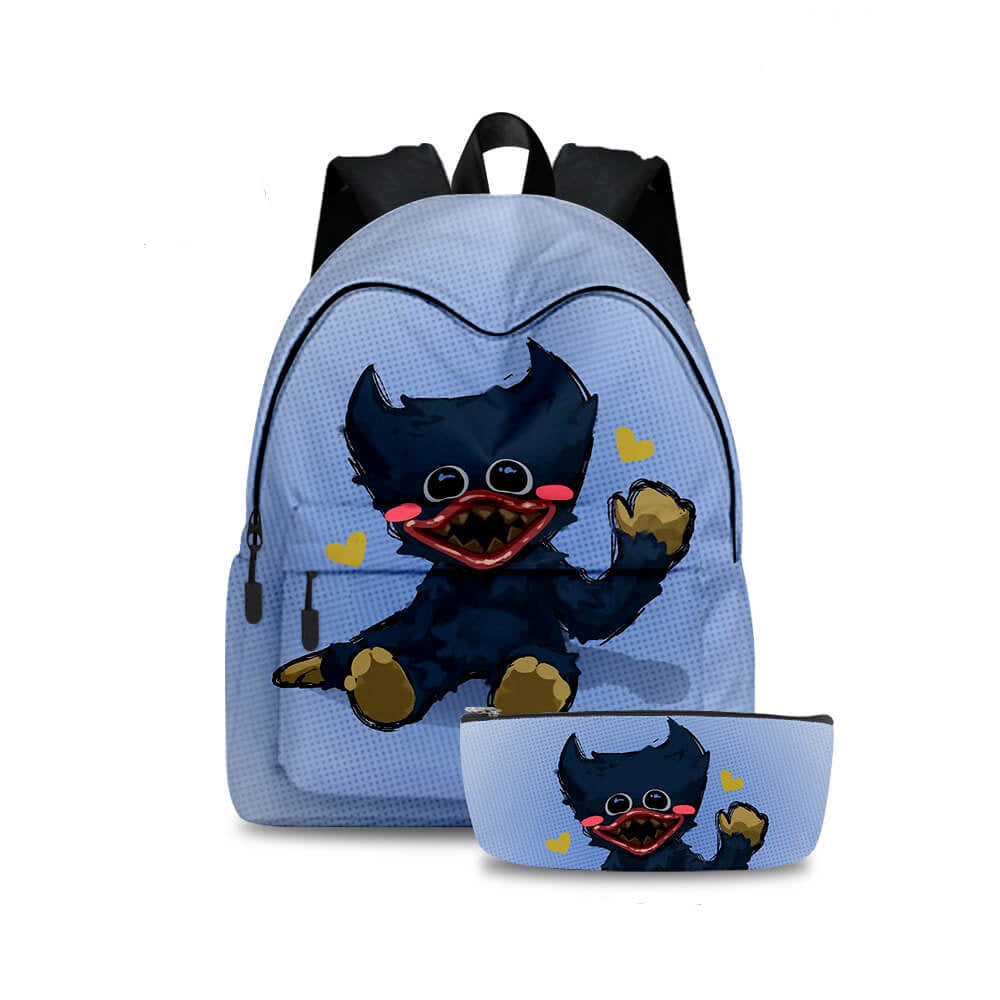 2Pcs Poppy Playtime Backpack Set Huggy Wuggy School Bookbag and Pencil-case