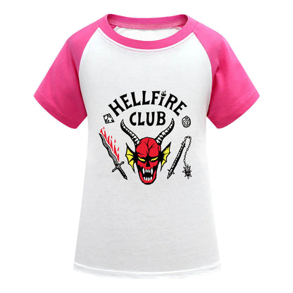 Kids Hellfire Club T-shirt Demogorgon Short Sleeve Sweatshirt Cosplay Tees for Boys and Girls