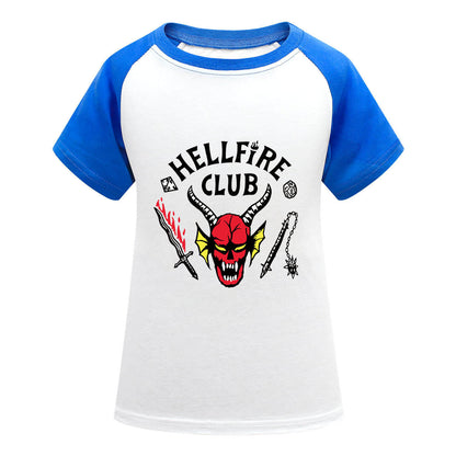 Kids Hellfire Club T-shirt Demogorgon Short Sleeve Sweatshirt Cosplay Tees for Boys and Girls