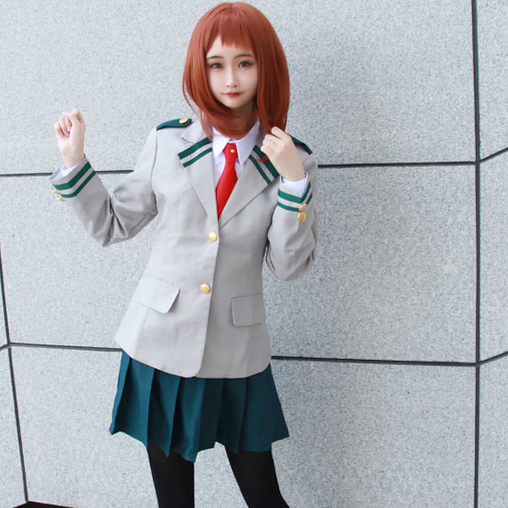 Adult Ochako Cosplay Costume Momo Yaoyorozu Cosplay Outfit Hero High School Dress Suit