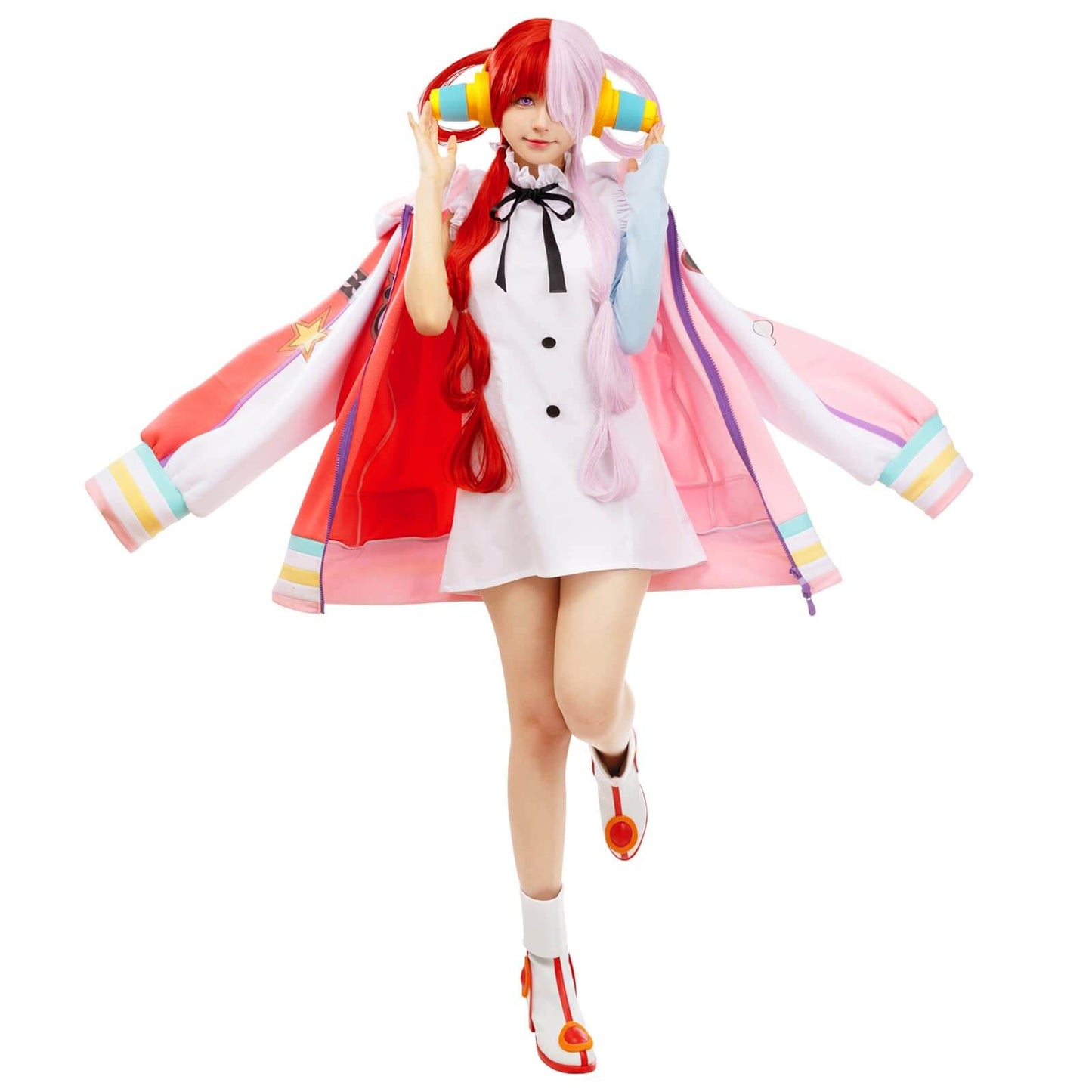 Uta Cosplay Costume Red Shanks's Daughter Jacket Dress Suit with Accessories Halloween Uniform Full Set