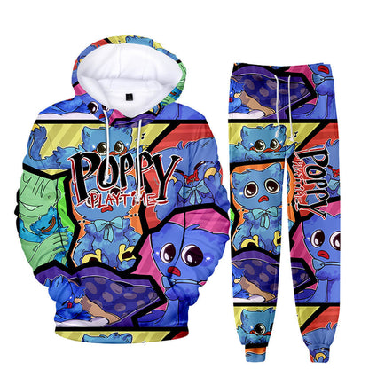 Kids and Adult Huggy Wuggy Outfit Poppy Playtime Hoodie and Pants Unisex Cosplay Costume