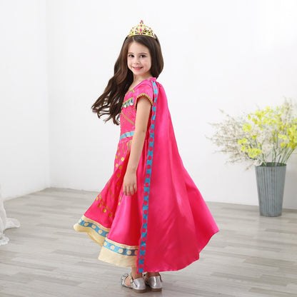 Role Playing Dress For Girls Kids Princess Costume Children Dress Up Halloween Party Outfits With Cloak