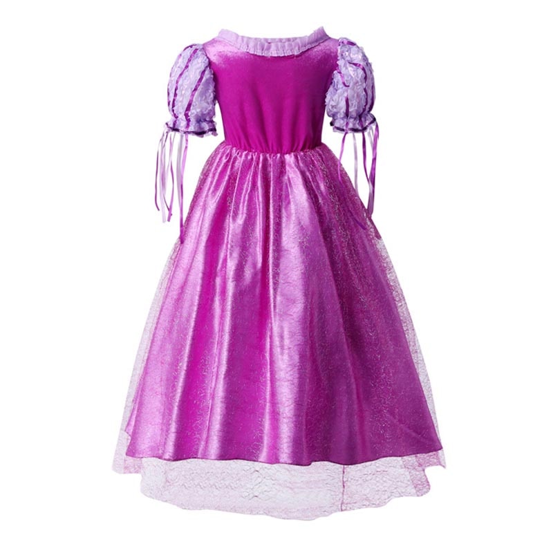 Girls Princess Purple Dress Fairy Tales Cosplay Costume Birthday Carnival Halloween Costume