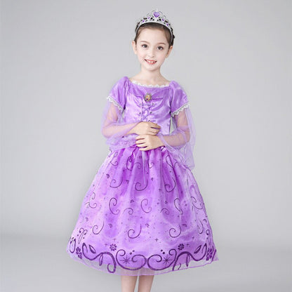 Girl Sofia Princess Dress up Cosplay Costume Halloween Christmas Suit