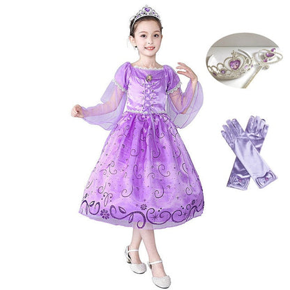 Girl Sofia Princess Dress up Cosplay Costume Halloween Christmas Suit