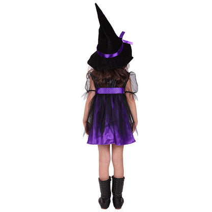 Toddler Girls Halloween Costume Dress+Hat Outfit