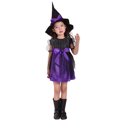 Toddler Girls Halloween Costume Dress+Hat Outfit