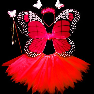 Kids Costume Cosplay Fairy Angel Wings Girl Butterfly Wings Performance Dress