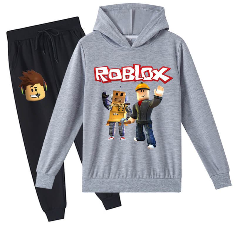 Kids Roblox Hoodie Pants Outfit Unisex 2Pcs Pullover Sweatshirt Suit for Boys Girls