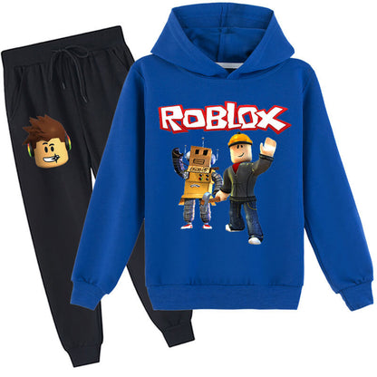 Kids Roblox Hoodie Pants Outfit Unisex 2Pcs Pullover Sweatshirt Suit for Boys Girls