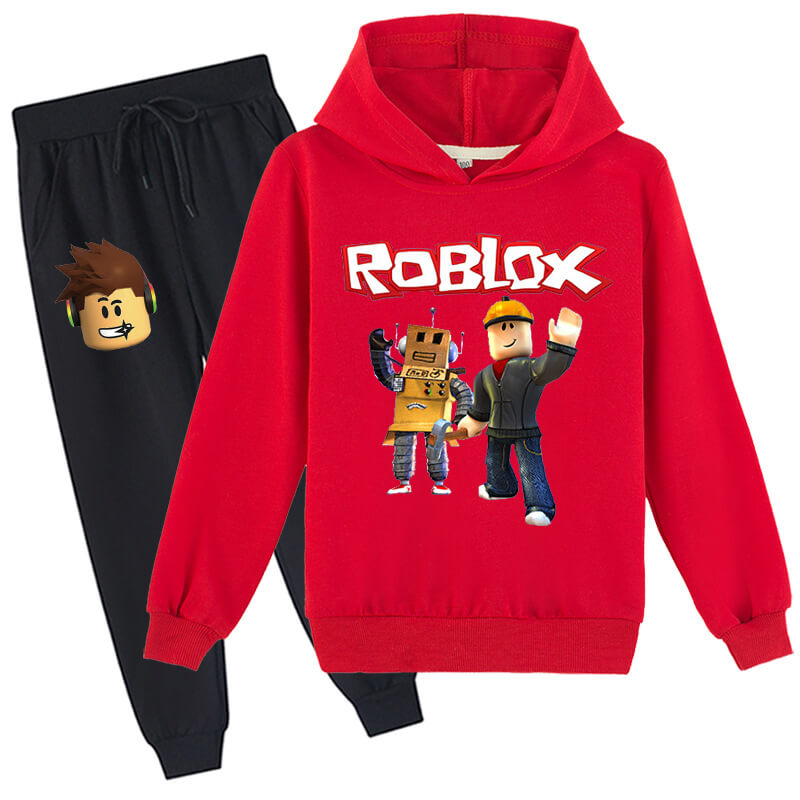 Kids Roblox Hoodie Pants Outfit Unisex 2Pcs Pullover Sweatshirt Suit for Boys Girls