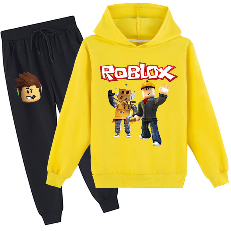 Kids Roblox Hoodie Pants Outfit Unisex 2Pcs Pullover Sweatshirt Suit for Boys Girls