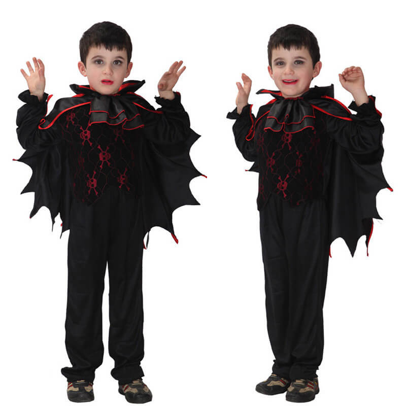 Kids Vampire Scary Halloween Costume Full Set for Boys Girls Cosplay