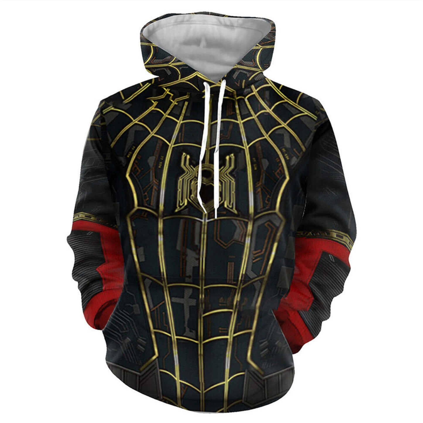 Adult Peter Parker Long Sleeve Hoodie and Zipper Jacket Superhero Spider Costume