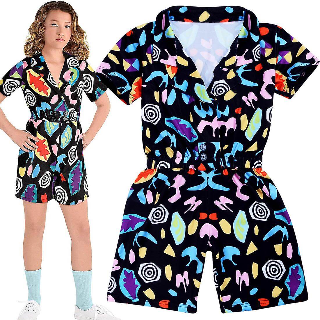 Women Girl Eleven Cosplay Costume Demogorgon Monster Jumpsuit Short Sleeve Romper Dress Outfit