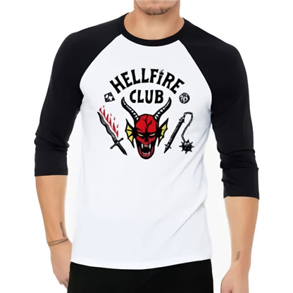 Adult Unisex Hellfire Club Hoodie Demogorgon Sweatshirt Short Sleeve Tops T-Shirt Baseball Tees