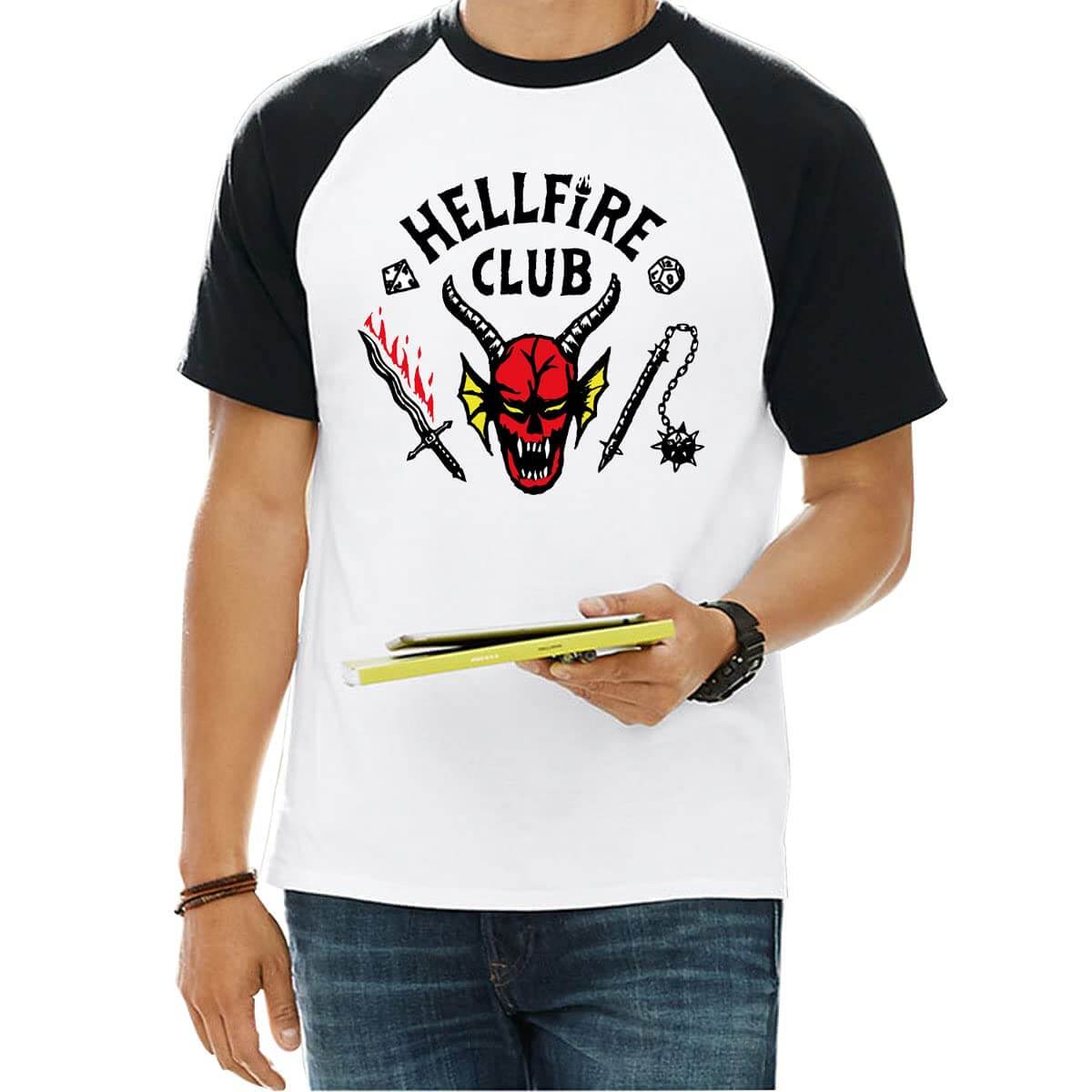 Adult Unisex Hellfire Club Hoodie Demogorgon Sweatshirt Short Sleeve Tops T-Shirt Baseball Tees