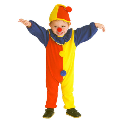 Toddler Kids Clown Costume Onesie Pajamas and Hat for Boys and Girls 3-6 Years